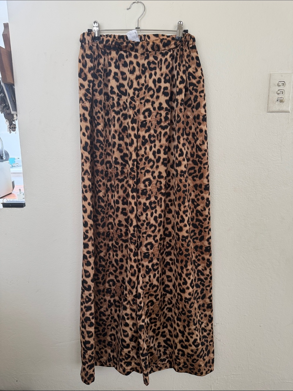 Leopard Print Maxi Pants - Brown/Black Size M/ L